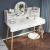 Import vanity modern wooden MDF large dressing table set makeup dresser dressing table white with mirror and stool from China