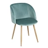 Velvet Wood Texture Strong Steel Legs Living Room Dining Chair