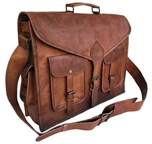 Vintage Leather Messenger Bag Laptop Bag Satchel Bag Briefcase