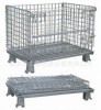 Warehouse Metal Movable And Collapsible Wire Mesh Storage Cage