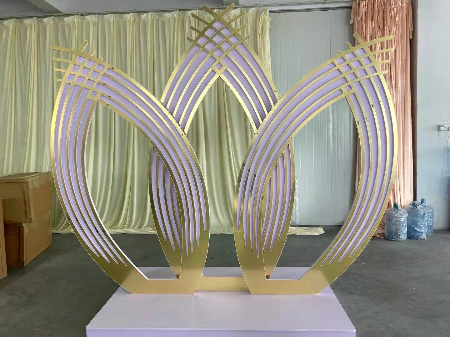 Wedding Furniture decoration Flower design acrylic Gold wedding background