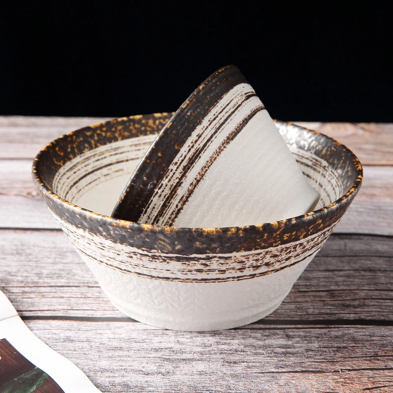 WEIYE Custom 5 / 7 inch round Salad porcelain bowl Japanese style Soup bowl wholesale Personalized Ceramic ramen bowl