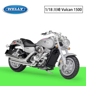 Welly Hot-saling 1/18 Scale Model Motorcycles Kawasaki Vulcan 1500 Wheel Turning Vintage Motorcycle Models