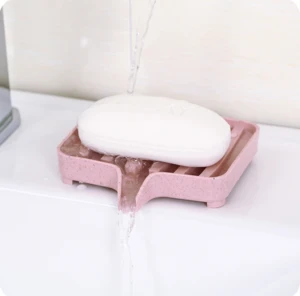 Wheat Material PP Plastic Biodegradable Easy Drying Soap Dish