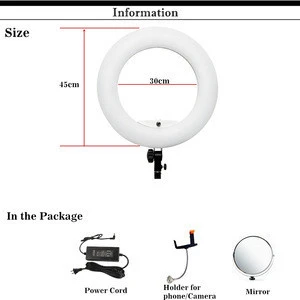 white FD-480II 18" LED Ring Light Kit 480 LED Warm & Cold 2 color Adjustable Photographic Lighting+ stand (2M)