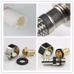 White Plastic Flexible Hose with Brass Fittings