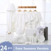 Wholesale 100% Cotton Boutique Baby Clothing Set Baby Clothes for Newborn with Gift Box (24PCS/SET)
