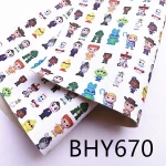 Wholesale A4 sheet cartoon custom print faux synthetic leather sheet