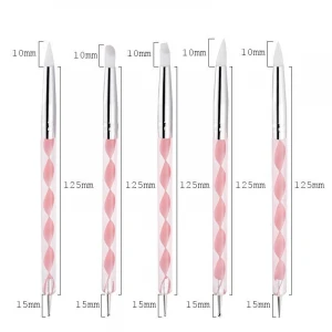 Wholesale Acrylic Silicone Nail Gel Pen Hollow Sculpture Dotting Painting Nail Art Brush Pen