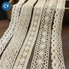 Wholesale cheap white cotton lace embroidery trim ribbon roll for garment accessories