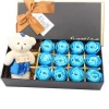 Wholesale creative birthday Christmas New Year soap roses and bear doll gift set