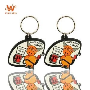 Wholesale Customer Brand Name Logo Promotion 3D Soft Plastic PVC Key Chains for Hotel