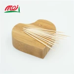 Wholesale Disposable ecofriendly small thick food double point end round Bamboo Toothpick in Bulk