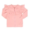 Wholesale fall pink kids ruffle coat clothing top zipper baby girls coat
