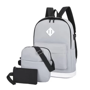 Wholesale Fashion Business Bag 2020 Large Capacity Backpack 3 Piece Set School bag