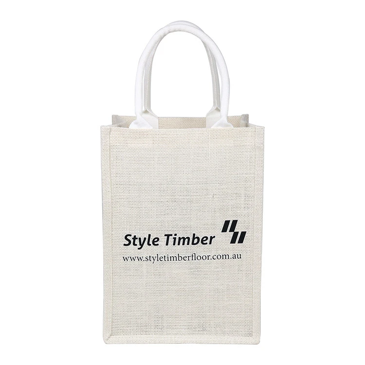 Wholesale Fashion Design Shopping Custom Logo White Jute Bag