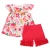 Import Wholesale girls summer small flying sleeve fruit lemon print top + Solid color pleated shorts girl baby set from China