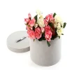 Wholesale Grey Round Cylinder Paper Flower Packaging Gift Box