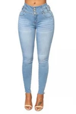 Wholesale High Waist Self-Cultivation Thin Factory Custom Women Jeans