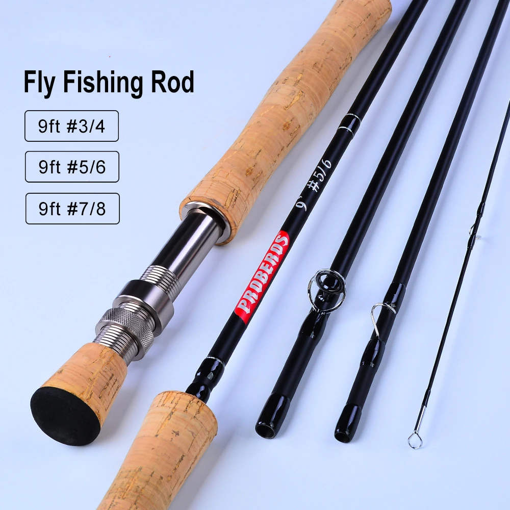 Wholesale in stock 9 high carbon fishing rod cork handle fly fishing rod 4 sections fly rod
