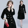 Wholesale In Stock Quality Women Winter Velvet Overcoat Fashion women trench coat