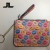 Wholesale ladies fashion luxury zipper flower pattern cute PU leather coin purse for lovely zipper women coin wallet