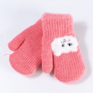 Wholesale Manufactory 100% Acrylic Fibers Knitted Double Layer Kids Hand Winter Wool Gloves