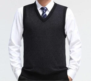 wholesale mens charcoal dark-grey v neck argyle sweater vest