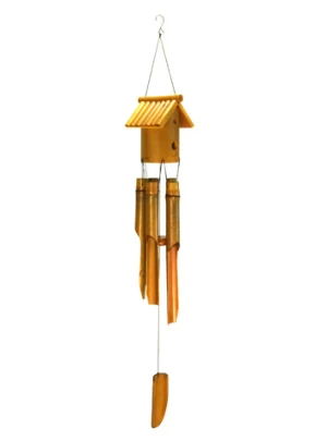 Wholesale natural bamboo wind chime-34&quot;H bird house bamboo wind chime