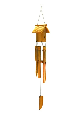 Wholesale natural bamboo wind chime-34&quot;H bird house bamboo wind chime