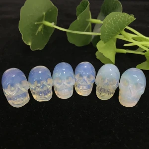 Wholesale natural crystal skulls opal crystal carving hand carved crystal crafts for fengshui decoration