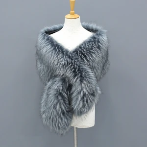 Wholesale New Faux Velvet Scarves Fur Luxury Ladeis Scarf Fashion Womens Fluffy Collar Warm Fur Cape Shawls For Women
