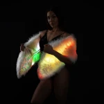 Wholesale Stylish Ladies Neckerchief Luxury Cappa Led Light Up Faux Fur Scarves Shawls For Women Winter