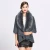 Import Wholesale women 12GG knit winter wool blended capes shawls with faux fur big collar from China