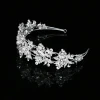 wholesale womens accessories Handmade Luxvry Crystal Pearl Bridal Hairbands Silver Shiny Wedding hair accessories women bridal