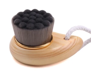Wholesale Wooden Handle  Facial Cleansing Bamboo Charcoal Fiber  Remove Black Head deep cleaning  Brush Facial Brush