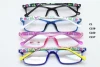 Wholesales pupil TR90 bendable square shape polish color with printing eyeglasses frames for child 6003