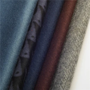 winter stock  woolen fabric wool polyester fabric polyester wool hacci winter knit fabric soft double sided knit