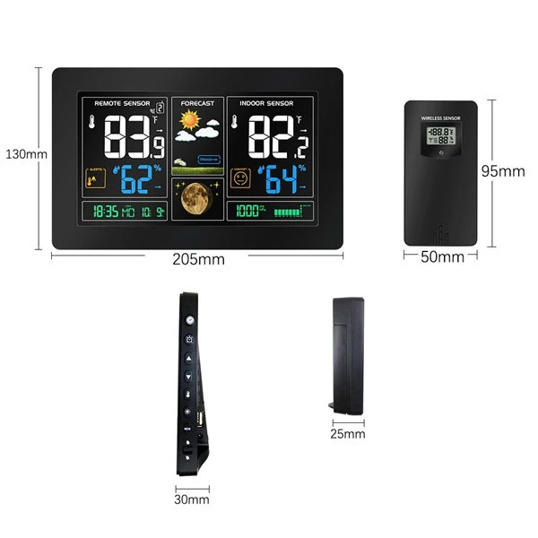 Wireless digital automatic radio control Weather Forecast Station PROTMEX PT3378 with hygrometer thermometer Sensor