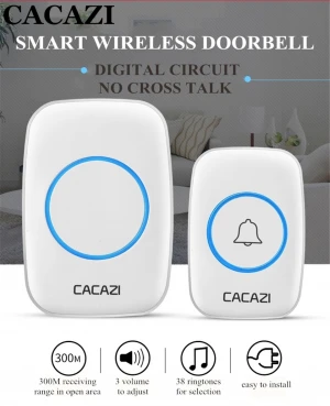 Wireless Doorbell with 1 2 3 Receivers Waterproof 300M 38 Chime EU UK US Plug Smart Door Bell