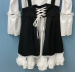 WomenHot Sales  Maid Uniform Anime Long cos Dress Black and White Apron Dress Lolita Dresses Cosplay Costume