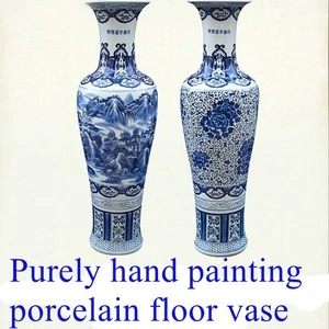 Wonderful 1m tall Big Chinese Hand Paint Flower Porcelain Ceramic Floor Vases