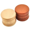 Wooden herb grinder 3 layers 60mm zinc alloy coffee bean tobacco grinder CNC craftwork LOGO customize