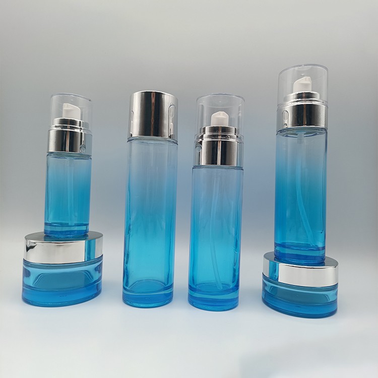 Y207 New Top Quality Glass Bottles Supplier Blue 30ml - 130ml Elegant Glass Jar