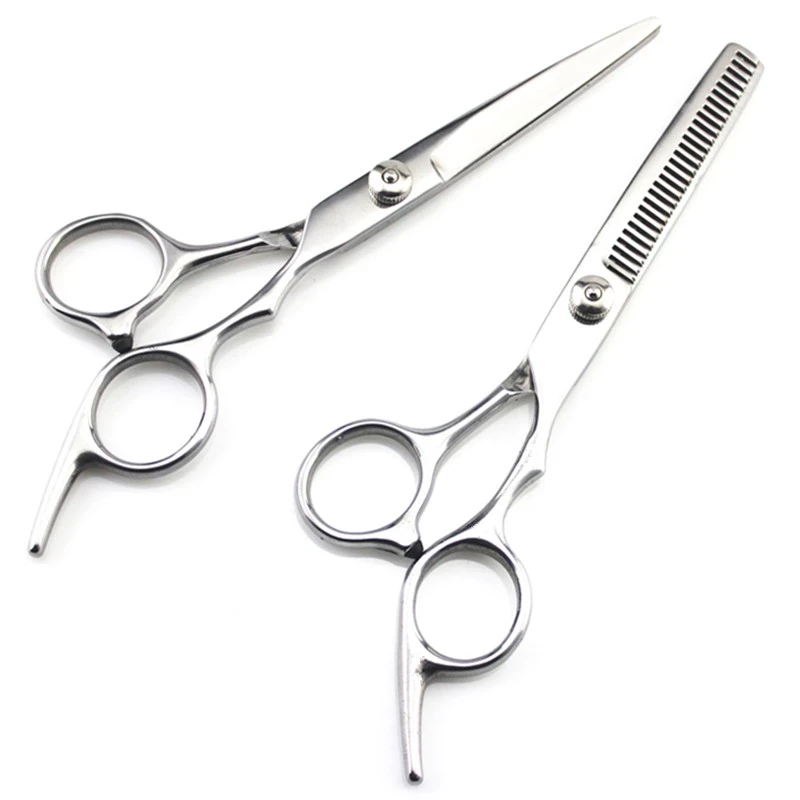 Yaeshii 2pc Professional Hair Cutting Thinning Scissors Salon Hairdressing Shears Regular Flat Teeth Barber Scissors
