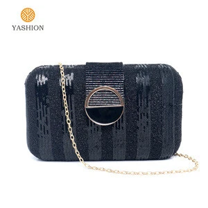 Yashion factory supply party PVC fabric outside lining plastic box and  women ladies evening bag