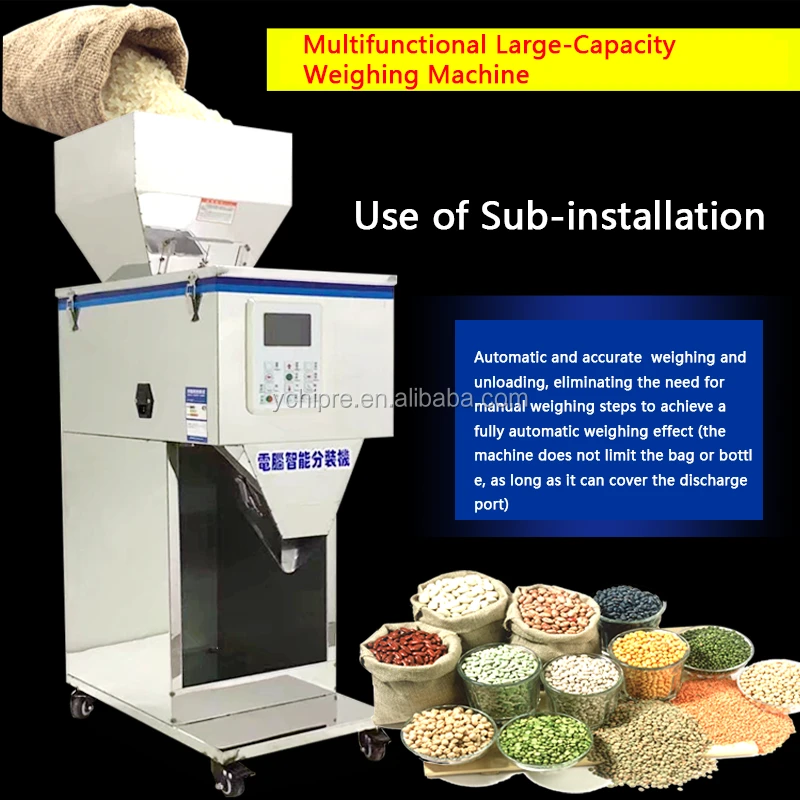 YCHIPRE 999g auto weighing filling machine,nuts grain weighting filling line machine,digital control particle filling machine