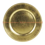 YR Wedding Dinnerware Set Luxury Round  beaded  Gold Charger Plates