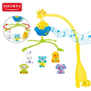 Zhorya plastic hanging bed bell toys custom musical baby mobile for baby