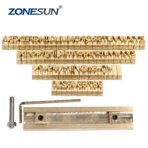 ZONESUN T slot 10cm Fixture52 Alphabet Letters  10 numbers  20 symbol Leather Stamp Craving Tool Branding Iron Machine Mould Die